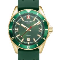 Swiss Alpine Military 7034.1814 Herrenuhr Sierra gold grün 42mm 10ATM