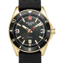 Swiss Alpine Military 7034.1817 Herrenuhr Sierra gold schwarz 42mm 10ATM