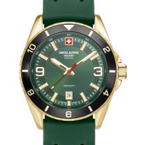 Swiss Alpine Military 7034.1818 Herrenuhr Sierra gold grün 42mm 10ATM
