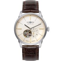 Zeppelin 7364-5 Flatline Automatik Open Heart Herrenuhr 40mm 5ATM