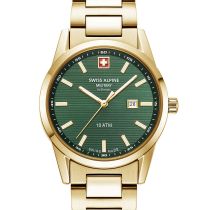 Swiss Alpine Military 7767.1114 Damenuhr Argos gold grün 34mm 10ATM