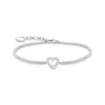 Thomas Sabo A2177-051-14-L19V Silbernes Tennisarmband Herz mit weißen Steinen