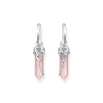 Thomas Sabo CR722-643-9 Silberne Creolen mit Rosa Kristall Anhänger & Symbolen Damen