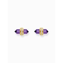 Thomas Sabo H2281-414-13 Goldene Ohrstecker mit violettem Onyx Damen