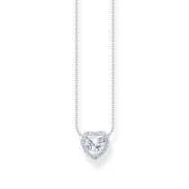 Thomas Sabo KE2280-051-14-L45V Silberne Kette mit Halo-Anhänger in Herzform 40-45 cm Damen