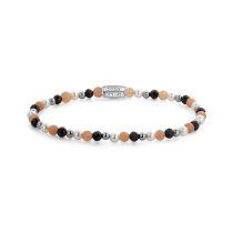 Rebel & Rose RR-40161-S-S Armband Black Glam Rocks Party Silver