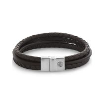 Rebel & Rose RR-M0055-S-L Armband Full Metal Premium Combo 12mm Brown