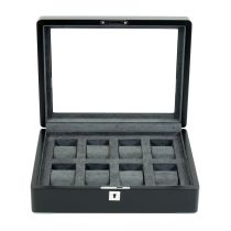 Rothenschild RS-3420-8-BL-CHA Uhrenbox schwarz [8] mit grauem Samt