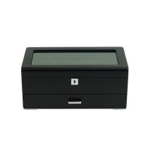 Rothenschild RS-3421-4-BL-GRE Uhrenbox schwarz [4] mit grünem Samt + Schublade