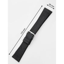 Perigaum Textil-Lederband 28 x 170 mm schwarz silberne Schliesse