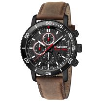 Wenger 01.1843.107 Roadster Black Night Chronograph Herrenuhr 45mm 10ATM