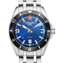 Swiss Alpine Military 7034.1136 Herrenuhr Sierra silber blau 42mm 10ATM