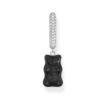 Thomas Sabo CR727-052-11 Silberne Einzel-Creole mit schwarzem Midiversion Goldbären Damen