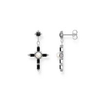 Thomas Sabo H2312-167-11 Silberne Ohrringe Cross Romance schwarz Damen