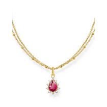 Thomas Sabo KE2294-995-10-L45V Vergoldete Kette mit rotem Vintage Romance Anhänger Damen