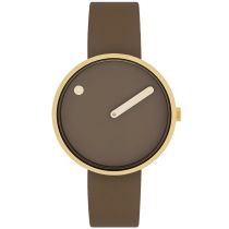 Picto 34001-4614G Mocha Brown Unisex 34mm 5ATM 