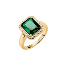 Thomas Sabo TR2508-971-6-54 Ring mit Grünem Oktagon-Stein Elyndra vergoldet Damen