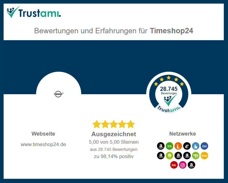 Zum Trustami Bewertungsprofil für Timeshop24 